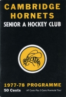 1977-78 Cambridge Hornets game program