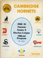1980-81 Cambridge Hornets game program