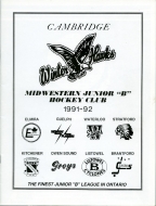 1991-92 Cambridge Winterhawks game program