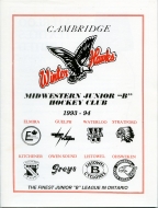 1993-94 Cambridge Winterhawks game program