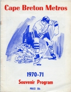 1970-71 Cape Breton Metros game program