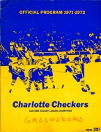 1971-72 Charlotte Checkers game program
