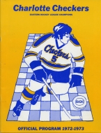 1972-73 Charlotte Checkers game program