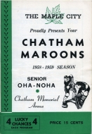 1958-59 Chatham Maroons game program