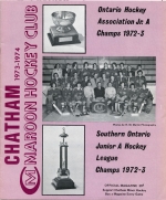 1973-74 Chatham Maroons game program