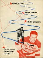 1951-52 Clinton Comets game program