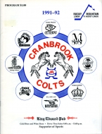 1991-92 Cranbrook Colts game program