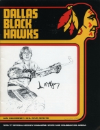 1976-77 Dallas Black Hawks game program