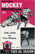 1965-66 Des Moines Oak Leafs game program