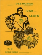 1967-68 Des Moines Oak Leafs game program