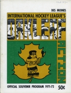 1971-72 Des Moines Oak Leafs game program