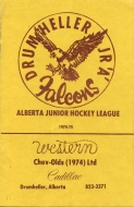 1974-75 Drumheller Falcons game program