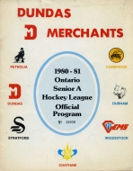 1980-81 Dundas Merchants game program