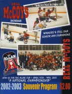 2002-03 Dundas Real McCoys game program