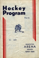 1940-41 Edmonton Flyers game program