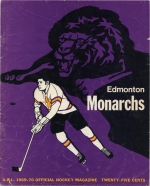 1969-70 Edmonton Monarchs game program