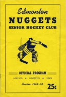 1964-65 Edmonton Nuggets game program