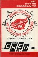 1967-68 Edmonton Western Movers game program