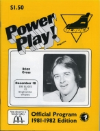 1981-82 Erie Blades game program