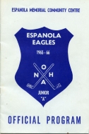 1965-66 Espanola Eagles game program