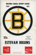 1970-71 Estevan Bruins game program