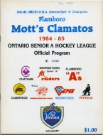 1984-85 Flamboro Mott's Clamato's game program