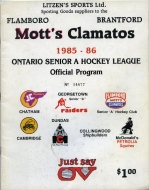 1985-86 Flamboro Mott's Clamato's game program