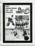 1991-92 Fort Saskatchewan Traders game program