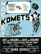 1955-56 Fort Wayne Komets game program