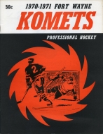 1970-71 Fort Wayne Komets game program