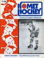 1980-81 Fort Wayne Komets game program