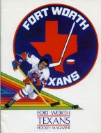 1977-78 Fort Worth Texans game program