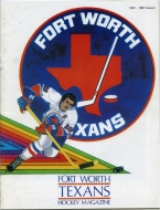 1981-82 Fort Worth Texans game program
