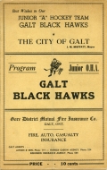 1949-50 Galt Black Hawks game program