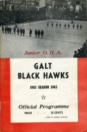 1952-53 Galt Black Hawks game program