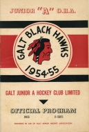 1954-55 Galt Black Hawks game program