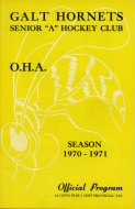 1970-71 Galt Hornets game program