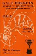 1971-72 Galt Hornets game program