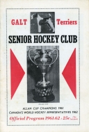 1961-62 Galt Terriers game program