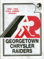 1992-93 Georgetown Raiders game program