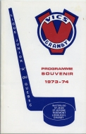 1973-74 Granby Vics game program