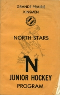 1973-74 Grande Prairie North Stars game program
