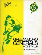1974-75 Greensboro Generals game program