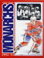 1992-93 Greensboro Monarchs game program