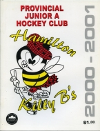 2000-01 Hamilton Kilty B's game program
