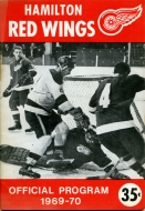 1969-70 Hamilton Red Wings game program