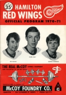 1970-71 Hamilton Red Wings game program