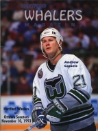 1993-94 Hartford Whalers game program