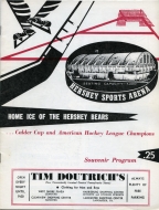 1958-59 Hershey Bears game program
