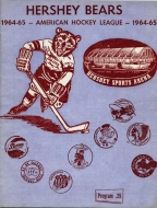 1964-65 Hershey Bears game program